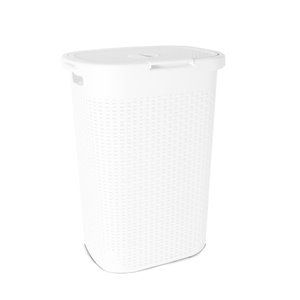 Superio Palm Luxe Laundry Hamper - 25-in x 17.5-in - White
