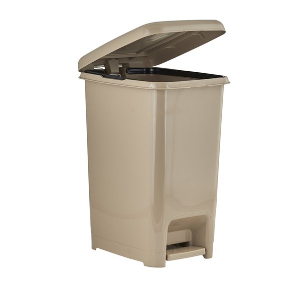 Superio Trash Can - Step Lid - 21-in - 42-L - Beige