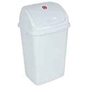 Superio Trash Can - Swing/Push Lid - 21.5-in - 50-L - White