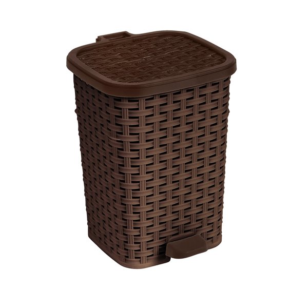 Superio Trash Can - Step Lid - 17-in - 27-L - Brown