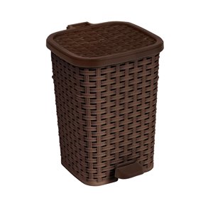 Superio Trash Can - Step Lid - 17-in - 27-L - Brown
