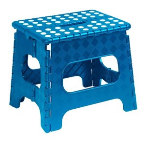 Superio Folding Step Stool - 11-in - Blue
