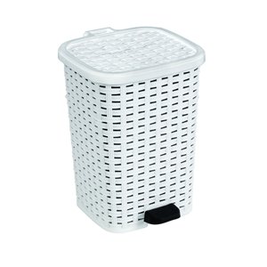 Superio Trash Can - Step Lid - 10.5-in - 6-L - White
