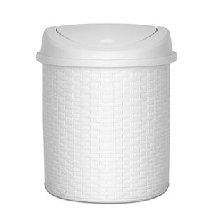 Superio Trash Can - Swing/Push Lid - 15-in - 22-L - White