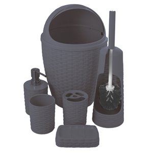 Ensemble de 6 accessoires pour salle de bains de Superio, gris