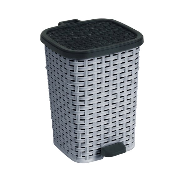 Superio Trash Can - Step Lid - 13.5-in - 12-L - Grey/Black 348 | RONA