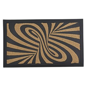 Superio Door Mat - Natural Abstract Pattern - 17-in x 29-in - Beige/Black