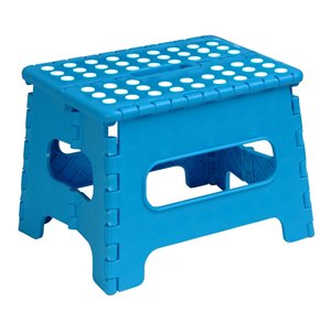 Superio Folding Step Stool - 9-in - Blue
