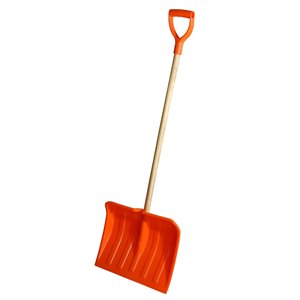 Superio Heavy Duty Snow Shovel with Wooden Handle - 16-in - Red