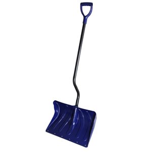Superio Heavy Duty Snow Shovel with Metal Strip - 20-in x 53-in - Blue