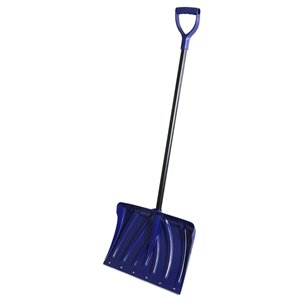 Superio Heavy Duty Snow Shovel with Metal Strip - 18-in x 51-in - Blue