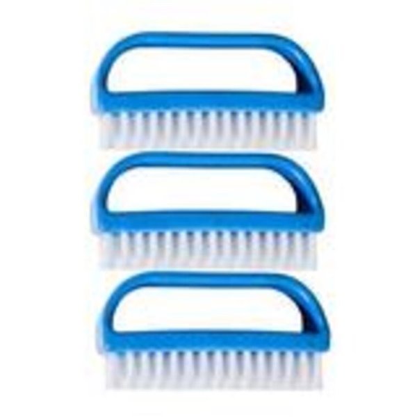 Superio Stiff Nail Brush Cleaner with Handle 3 Pack, Durable Scrub