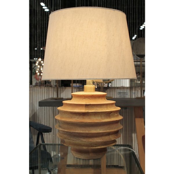 LH Imports Skye Table Lamp - Natural Wood