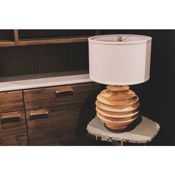 LH Imports Skye Table Lamp - Natural Wood
