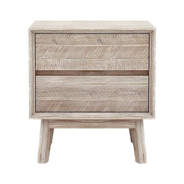 LH Imports Gia Nightstand - 2-Drawer - 21.5-in - Light Grey