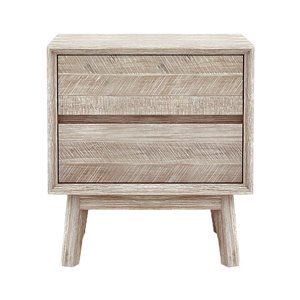 LH Imports Gia Nightstand - 2-Drawer - 21.5-in - Light Grey