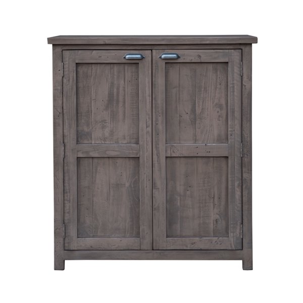 Lh Imports Fergus Wine Storage Cabinet 37 5 In Grey Fgs017 Rona