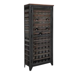 LH Imports Vino Wine Locker Cabinet for 120 Bottles - 24.8-in - Brown