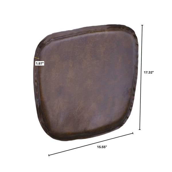 LH Imports Leather Cushion Seat - Vintage Brown