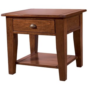 LH Imports PGT Irish Small Side Table with 1 Drawer - Brown Red