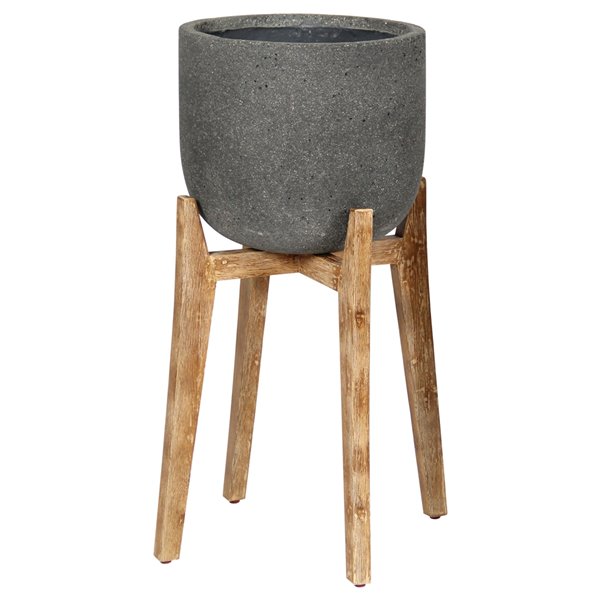 LH Imports Patio Large Standing Pot -14.1 x 14.1 x 12.2-in - Grey