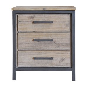 LH Imports Irondale Nightstand - 3-Drawer - 23.5-in - Mocha Grey