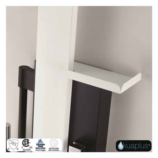 Akuaplus® MALI  Shower Panel - White and Matte Black