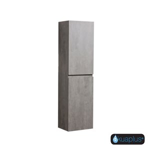 ELLA The akuaplus® Wall-Mounted Linen Cabinet - Concrete Gray finish