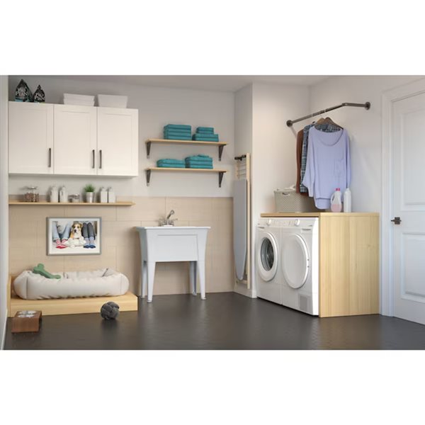 RuggedTub Nova 32-in Granit All-in-One Heavy-Duty Laundry Sink with Faucet