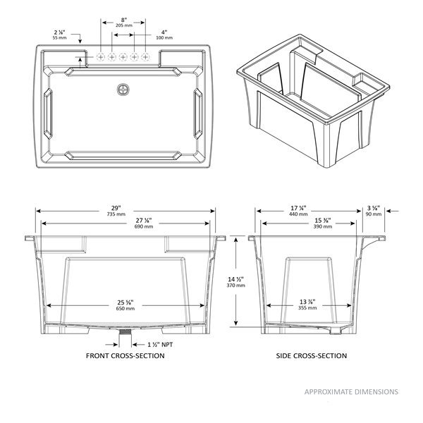 RuggedTub Nova 32-in Granit All-in-One Heavy-Duty Laundry Sink with Faucet