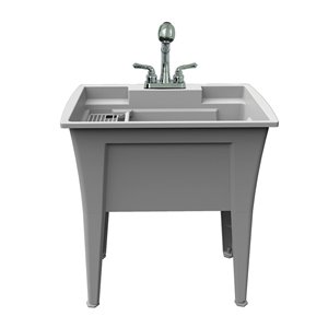 RuggedTub Nova All-in-one Heavy-Duty Laundry Sink with Faucet - 32-in - Granit