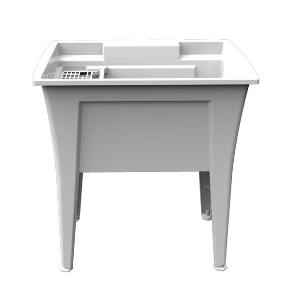 RuggedTub Nova 32-in White Heavy-Duty Laundry Sink