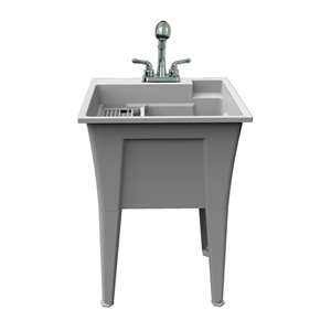 Cuve de lavage tout-en-un Nova RuggedTub avec robinet, granite, 24 po