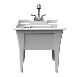RuggedTub Nova All-in-one Heavy-Duty Laundry Sink with Faucet - White - 32-in