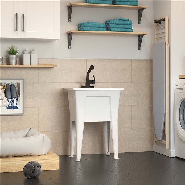 RuggedTub Nova Laundry Sink Heavy-Duty - White - 24-in