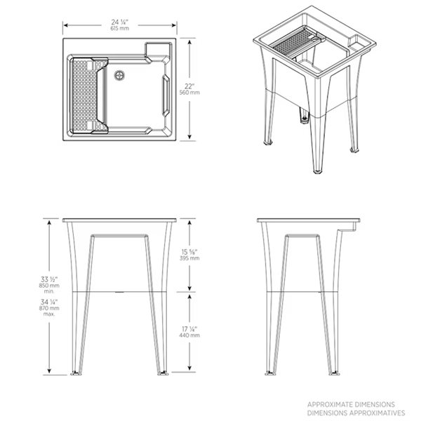 RuggedTub Nova Laundry Sink Heavy-Duty - White - 24-in