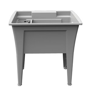 Presenza 22-in x 18-in Grey RTA Freestanding Steel Utility Sink with Drain  and Faucet