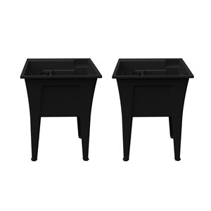 RuggedTub Nova Laundry Sink Heavy-Duty - Black - 24-in - Box of 2