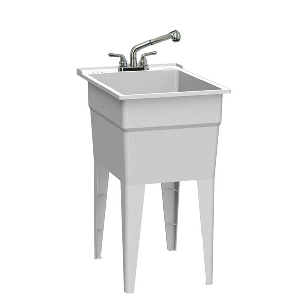Ruggedtub All In One Laundry Sink With Faucet Narrow Classic Granit 18 N52gk1 Rona - Laundry Tub Bathroom Sink