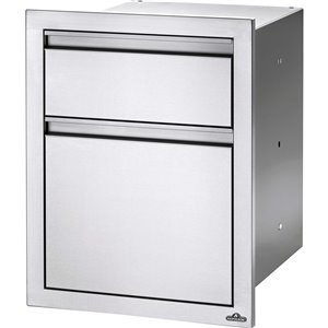 Napoleon Outdoor Kitchen Cabinet - Double Drawer with Waste Bin - 19.75-in - Stainless Steel