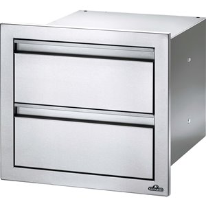 Napoleon Double Drawer for Outdoor Kitchen Cabinet - 18-in x 16-in - Stainless Steel
