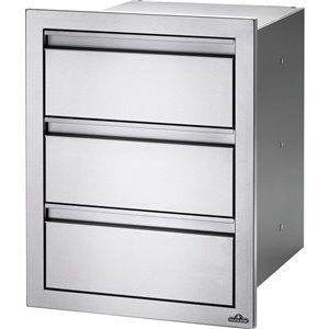 Napoleon Outdoor Kicthen Cabinet - Triple Drawer - 18-in x 24-in - Stainless Steel