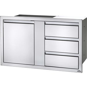 Napoleon Outdoor Kitchen Cabinet - 1-Door and 3-Drawer - 42-in x 24-in - Stainless Steel