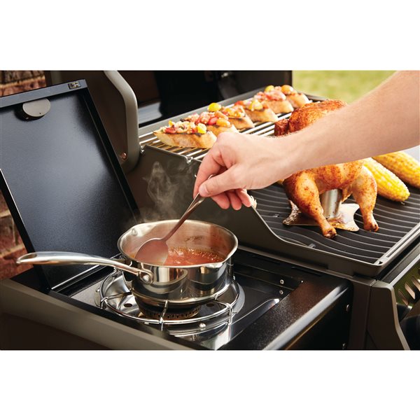 2 burner gas outlet grill with side burner