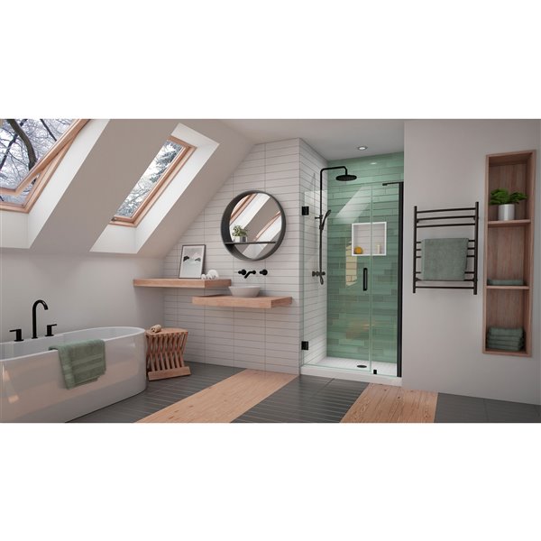 DreamLine Unidoor-LS Shower Door - 35-in x 72-in - Satin Black