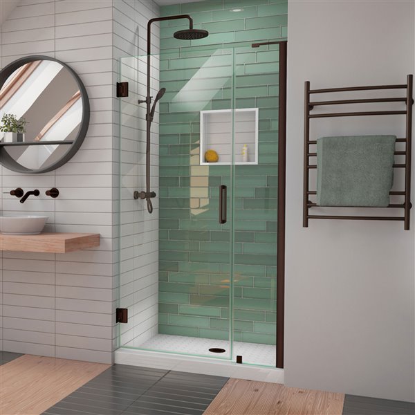 DreamLine Unidoor-LS Shower Door - 35-in x 72-in - Satin Black