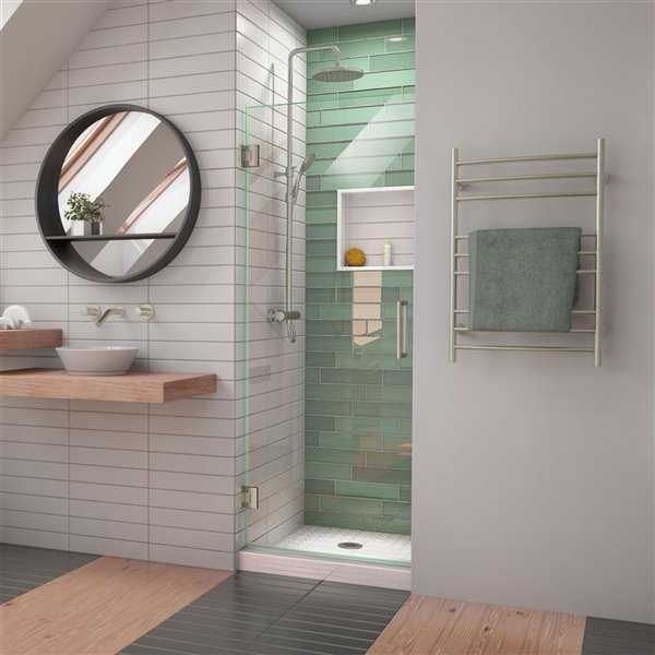 DreamLine Unidoor-LS Shower Door - 24-in - Brushed Nickel