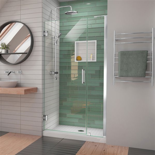 DreamLine Unidoor-LS Shower Door - 38-in - Brushed Nickel