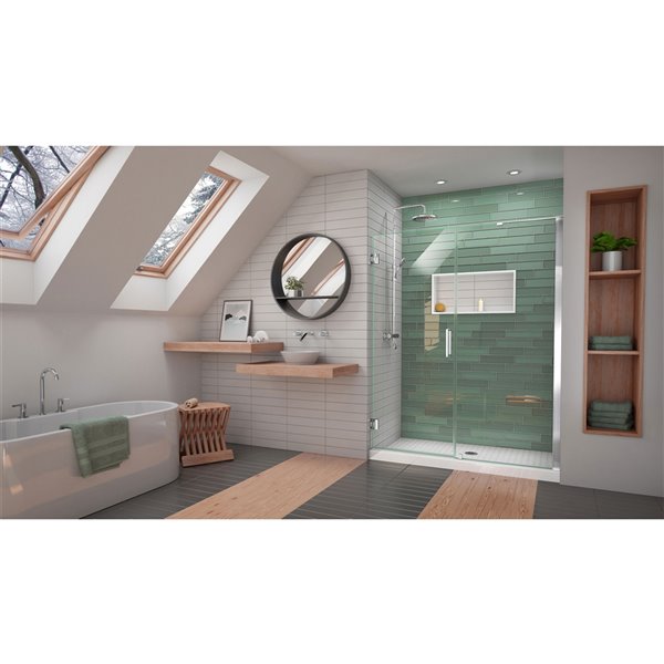 DreamLine Unidoor-LS Shower Door - 55-in - Chrome