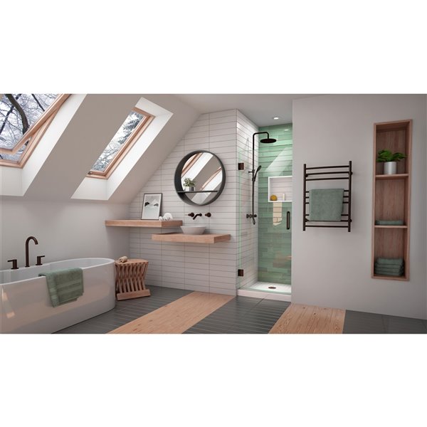 DreamLine Unidoor-LS Shower Door - 27-in - Oil Rubbed Bronze